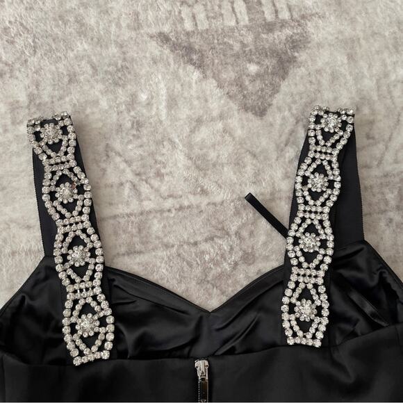 Ted Baker Mally Embellished Strap Black Bodycon Dress Size 2 New - Picture 13 of 15